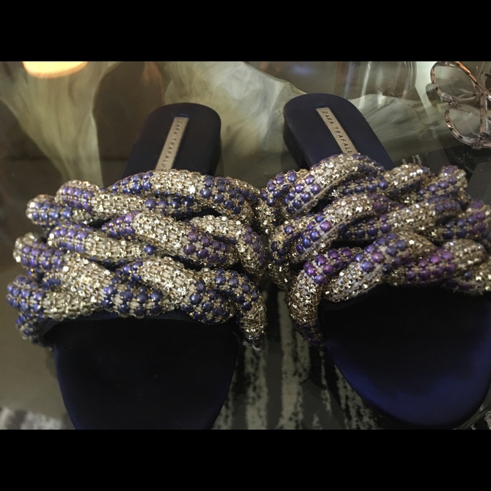 Zara blogger rare gem encrusted sandals